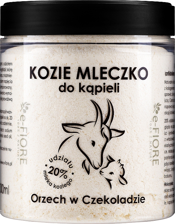 Kozie mleczko do kąpieli Orzech w czekoladzie - E-Fiore — Zdjęcie N1