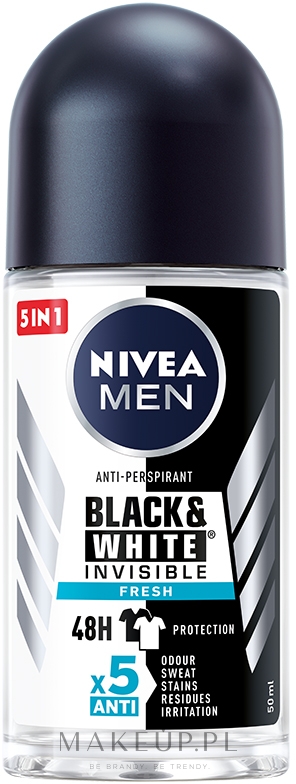 Antyperspirant w kulce dla mężczyzn - NIVEA MEN Black & White Invisible Fresh Anti-Perspirant — Zdjęcie 50 ml