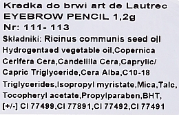 Kredka do brwi ze szczoteczką - Art de Lautrec Eyebrow Pencil — Zdjęcie N2