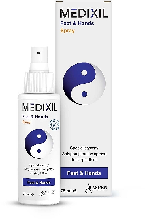 Antyperspirant w sprayu do stóp i dłoni - Medixil Antyperspirant Feet & Hands Spray — Zdjęcie N1