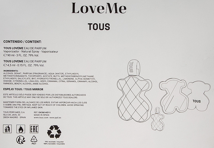 Tous LoveMe - Zestaw (edp/90ml + edp/4.5ml + mirror/1pcs) — Zdjęcie N3