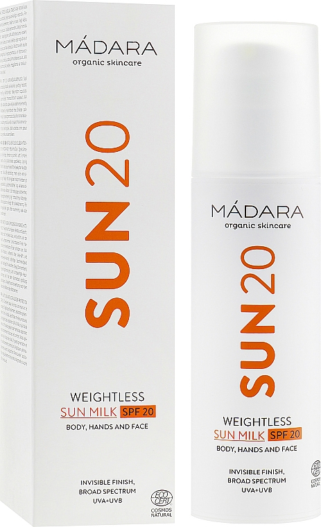 Ultralekkie mleczko przeciwsłoneczne - Madara Cosmetics Sun20 Weightless Sun Milk SPF20