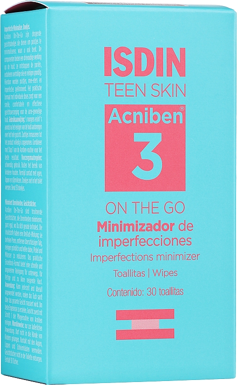 Chusteczki do oczyszczania twarzy - Isdin Teen Skin Acniben — Zdjęcie N2