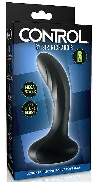 Wibracyjny masażer prostaty, czarny - PipeDream Sir Richard's Control Ulitimate Silicone P-Spot Massager Black — Zdjęcie N2