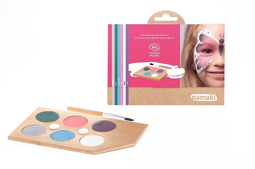 Zestaw do malowania twarzy dla dzieci - Namaki Enchanted Worlds 6-Color Face Painting Kit (f/paint/15g + brush/1pc + acc/5pcs) — Zdjęcie N1