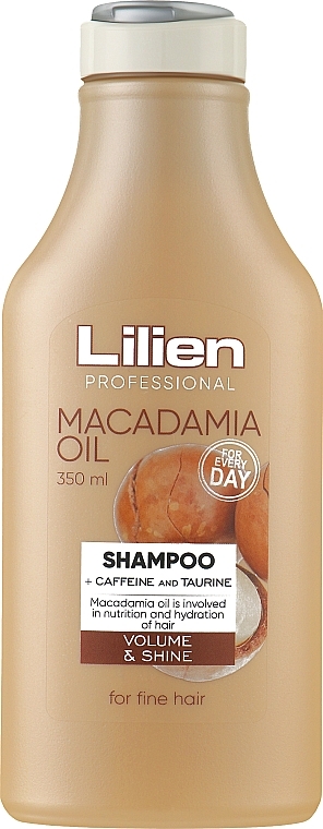 Nawilżający szampon do włosów cienkich - Lilien Macadamia Oil Shampoo