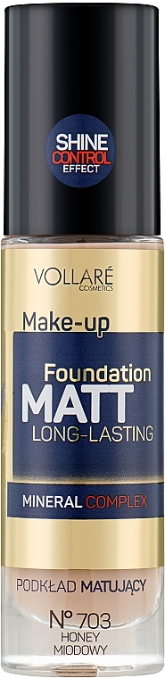 Podkład do twarzy z efektem matującym - Vollare Cosmetics Make Up Foundation Matt Long-Lasting