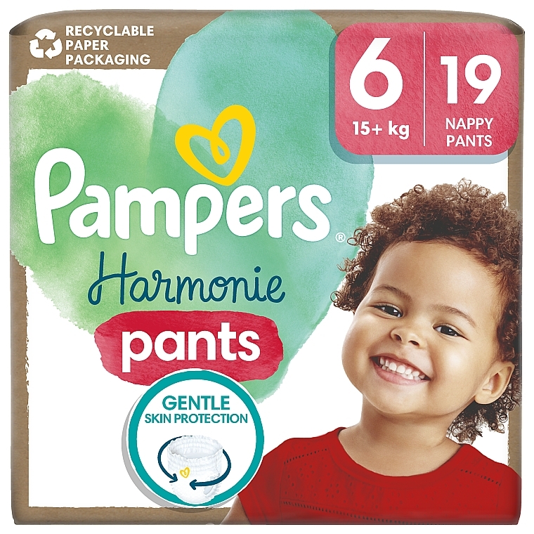 PRZECENA! Pieluchomajtki Harmonie Nappy Pants, rozmiar 6, 15+ kg, 19 szt. - Pampers * — Zdjęcie N1