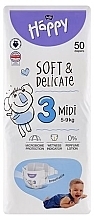 Kup Pieluchy dziecięce 5-9 kg, rozmiar 3 Midi, 50 szt - Bella Baby Happy Soft & Delicate