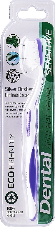 Szczoteczka do zębów, fioletowa - Dental Sensitive Anti-bacterial Toothbrush — Zdjęcie N1