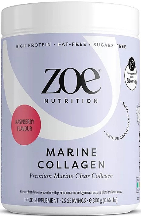 Hydrolizowany kolagen morski, aromat malinowy - Zoe Nutrition Marine Collagen Raspberry — Zdjęcie N1