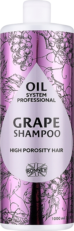 Szampon do włosów wysokoporowatych z olejkiem winogronowym - Ronney Professional Oil System High Porosity Hair Grape Shampoo