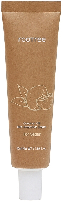Intensywny krem do twarzy z olejkiem kokosowym - Rootree Coconut Oil Rich Intensive Cream — Zdjęcie N1