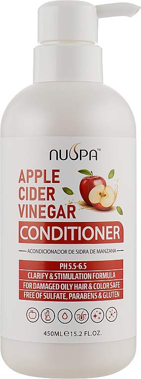 Odżywka do włosów z cydrem jabłkowym - Clever Hair Cosmetics Nuspa Apple Cider Vinegar Conditioner — Zdjęcie N1