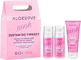 Zestaw do twarzy - Aloesove Pink (cleanser/75ml + peel/50ml + cr/50ml) — Zdjęcie N1