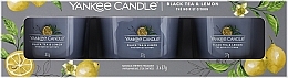 Zestaw świec zapachowych - Yankee Candle Black Tea & Lemon (candle/3x37g) — Zdjęcie N1