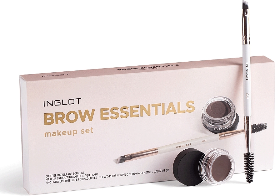Zestaw do makijażu brwi - Inglot Brow Essentials Makeup Set (brow/liner/2g + brush) — Zdjęcie N3