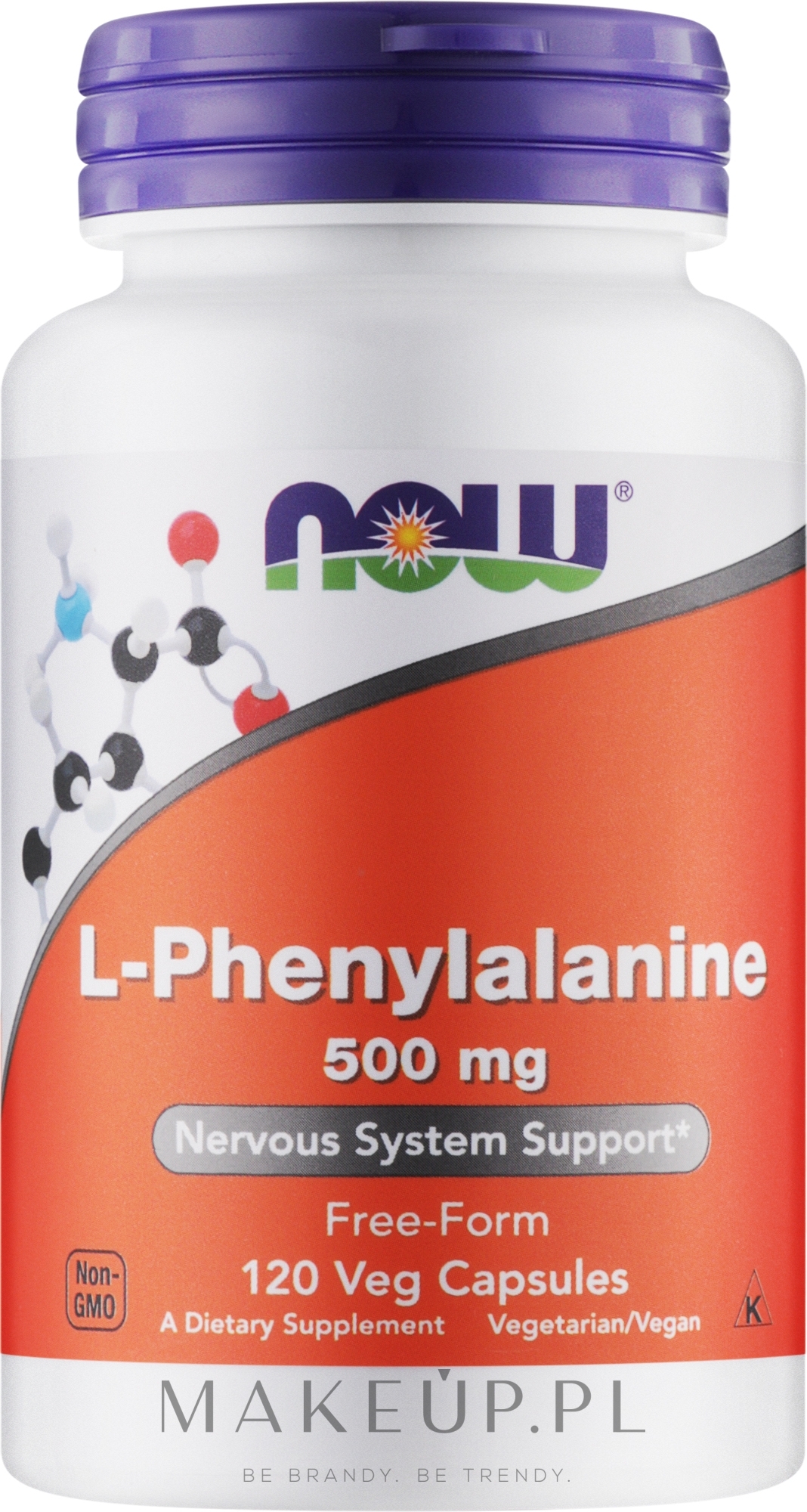 Aminokwas L-fenyloalanina, 500 mg - Now Foods L-Phenylalanine — Zdjęcie 120 szt.