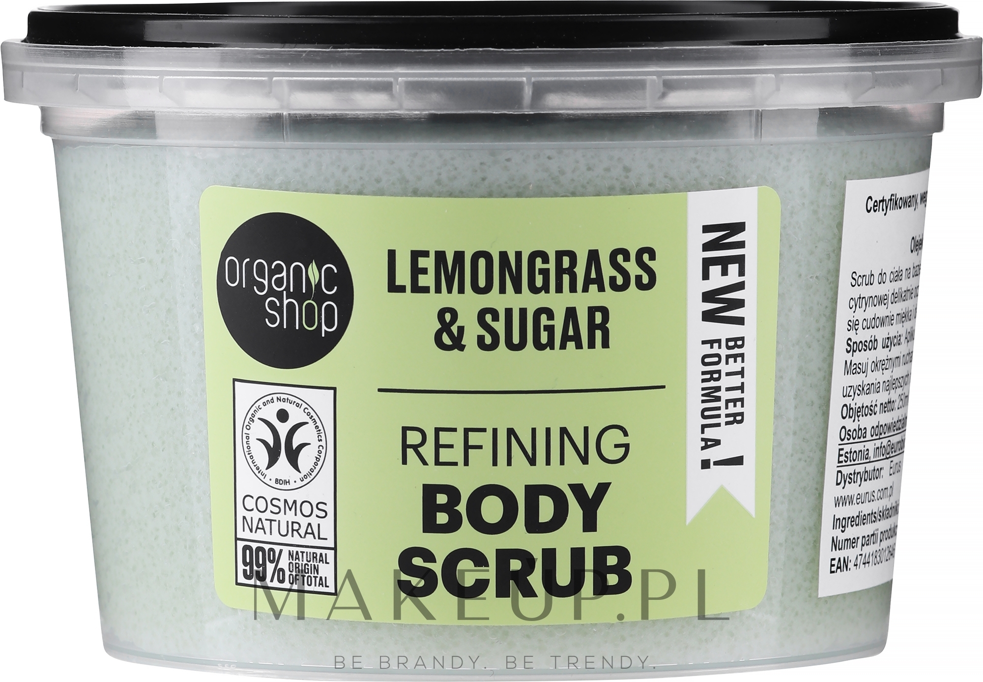 Scrub do ciała Prowansalska trawa cytrynowa - Organic Shop Body Scrub Lemongrass and Sugar — Zdjęcie 250 ml