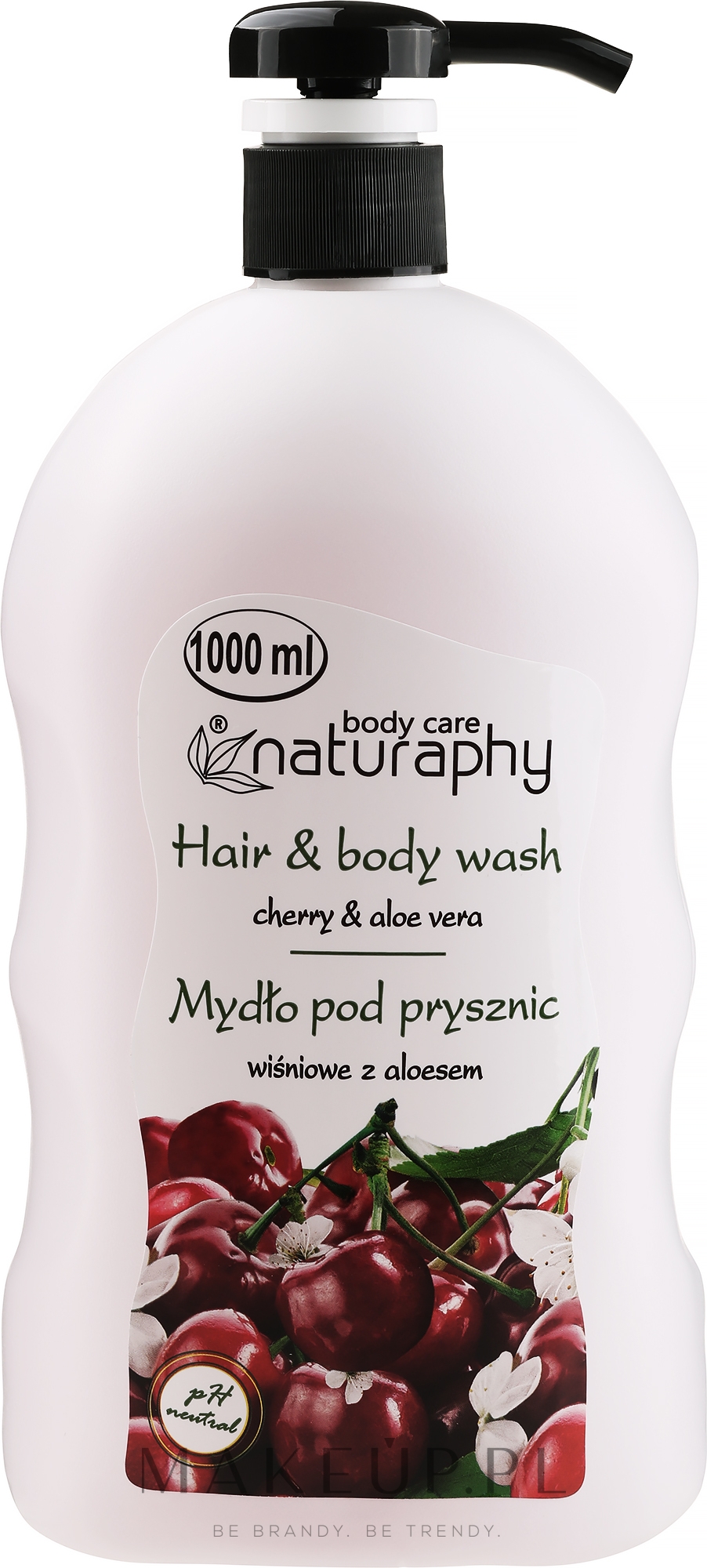 Mydło pod prysznic do włosów i ciała, Wiśnia z ekstraktem z aloesu - Naturaphy Hair & Body Wash — Zdjęcie 1000 ml