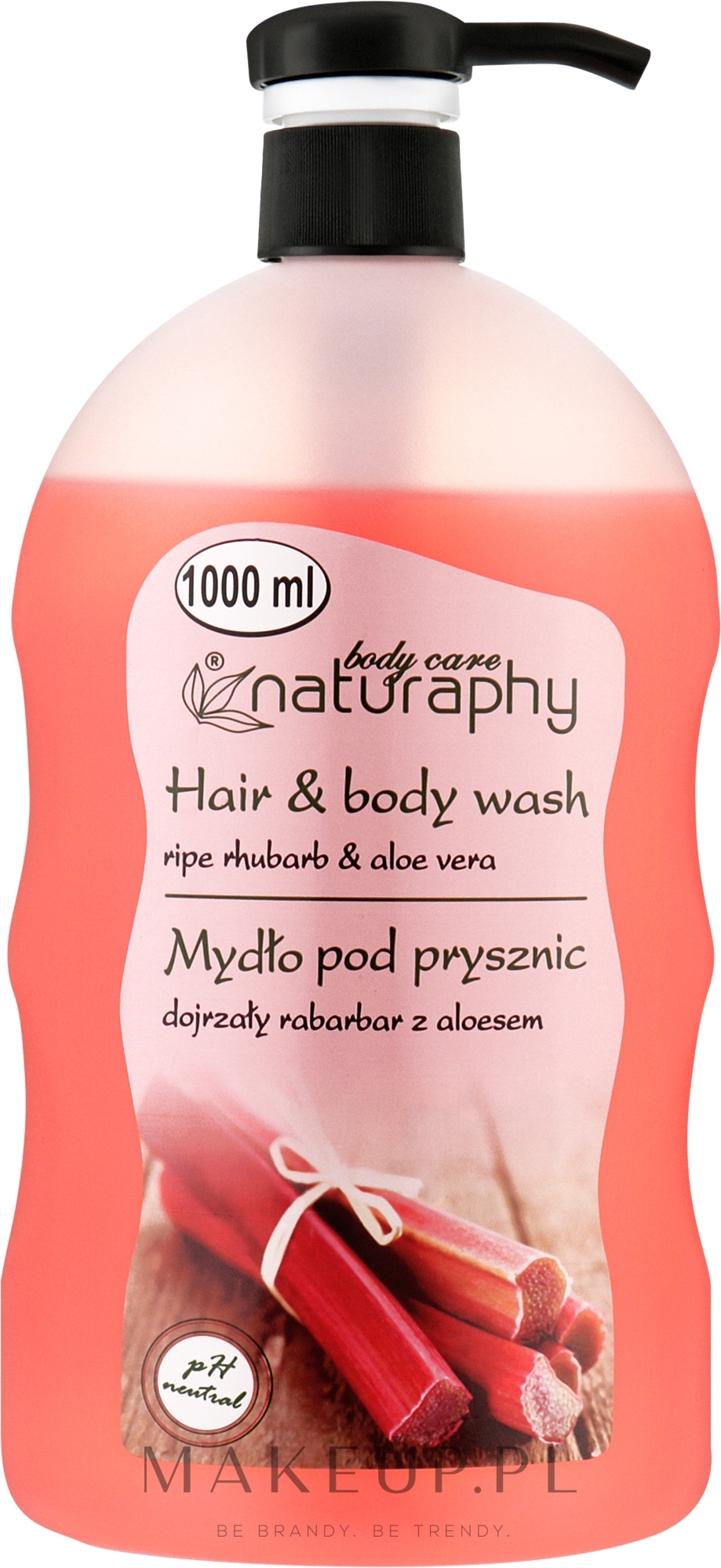 Mydło pod prysznic do włosów i ciała Rabarbar z ekstraktem z aloesu - Naturaphy — Zdjęcie 1000 ml