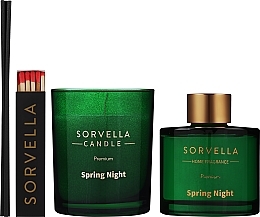 Zestaw podróżny - Sorvella Perfume Home Fragrance Spring Night (aroma diffuser/120ml + candle/170g) — Zdjęcie N2