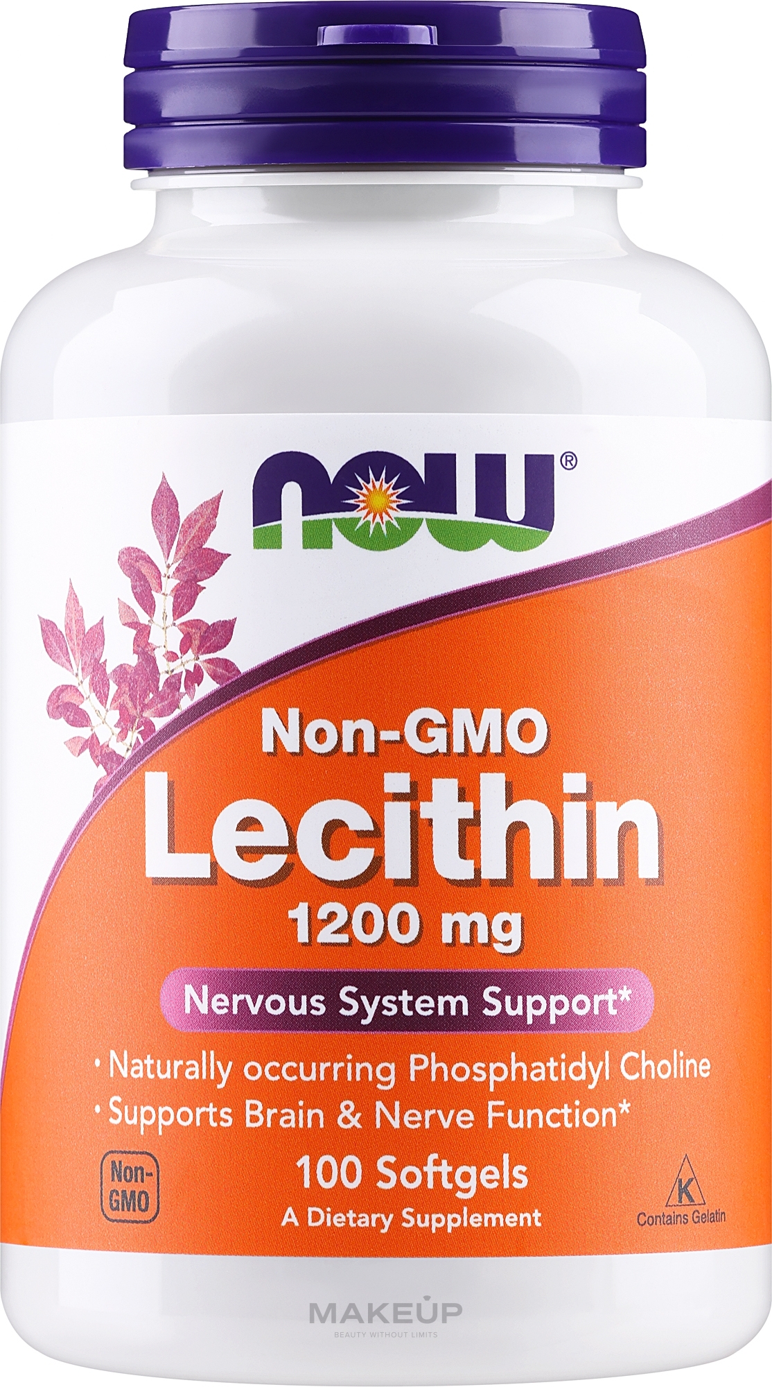 Naturalna lecytyna w kapsułkach wspomagająca wydolność fizyczną i umysłową - Now Foods Non-GMO Lecithin — Zdjęcie 100 szt.