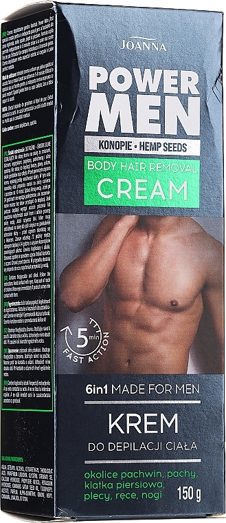 PRZECENA! Krem do depilacji dla mężczyzn - Joanna Power Men Body Hair Removal Cream * — Zdjęcie N3