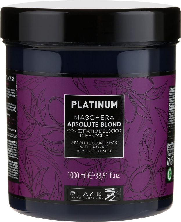 Maska do włosów blond z organicznym ekstraktem z migdałów - Black Professional Line Platinum Absolute Blond Mask — Zdjęcie N3