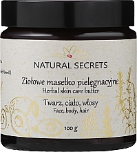 Ziołowe masełko pielęgnacyjne do twarzy, ciała i włosów - Natural Secrets Herbal Skin Care Butter — Zdjęcie N1