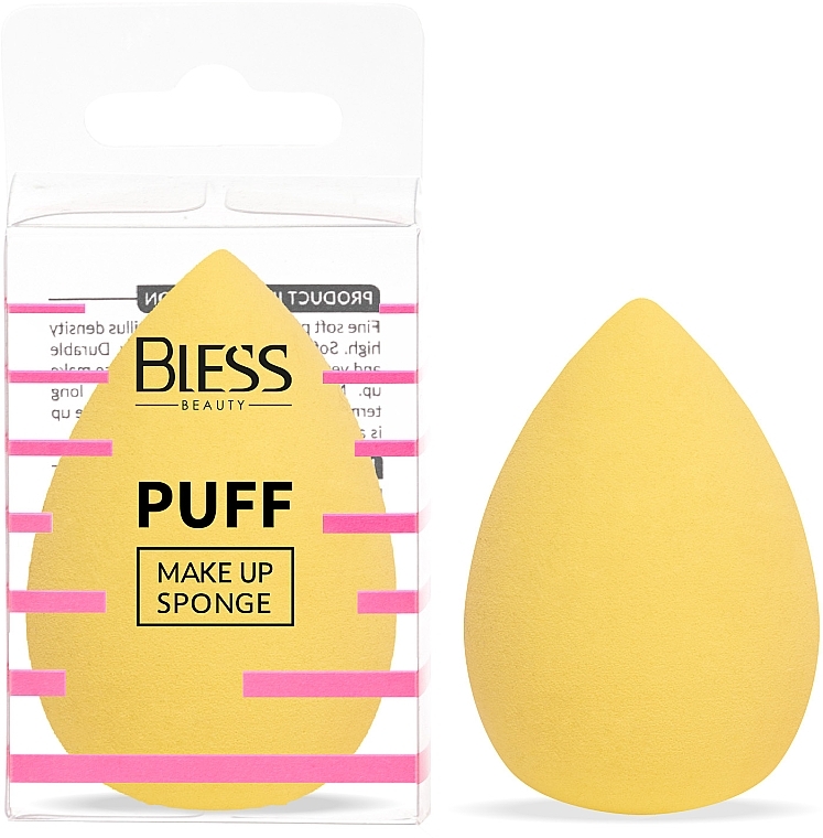 Gąbka do makijażu, żółta - Bless Beauty PUFF Make Up Sponge — Zdjęcie N1