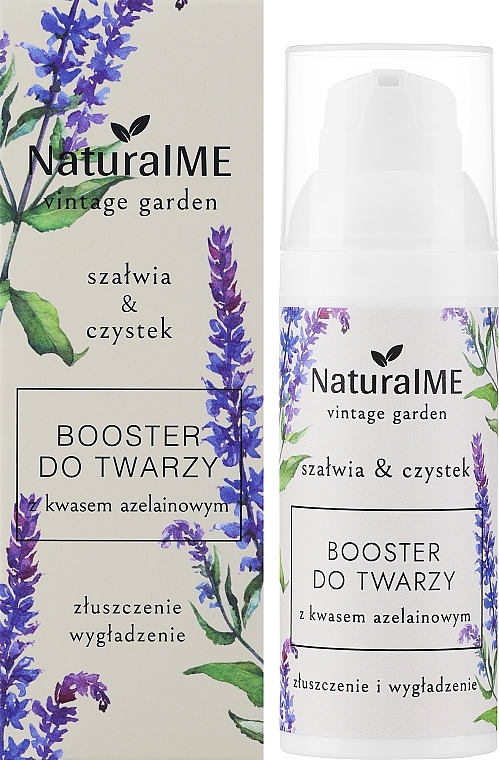 Booster do twarzy z azeloglicyną - NaturalME Vintage Garden Sage & Cistus Exfoliation & Smoothing Booster With Azeloglycine — Zdjęcie N2