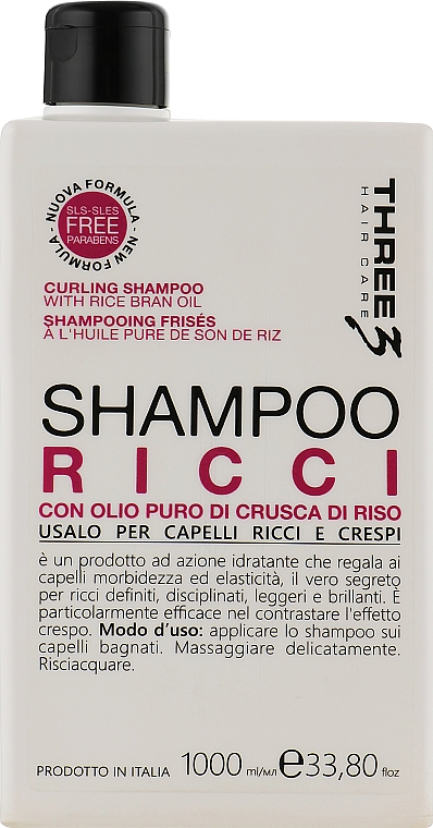 Szampon do włosów kręconych - Faipa Roma Three Hair Care Ricci Shampoo — Zdjęcie N3