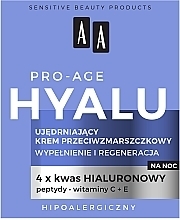 Ujędrniający krem przeciwzmarszczkowy Wypełnienie i regeneracja - AA Hyalu Pro-Age Night Cream — Zdjęcie N3