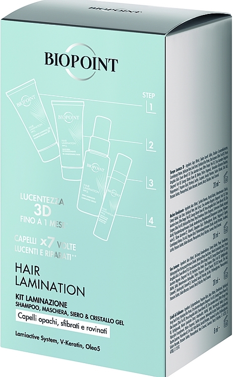Zestaw - Biopoint Hair Lamination (gel/20ml + sh/20ml + mask/20ml + serum/20ml) — Zdjęcie N1