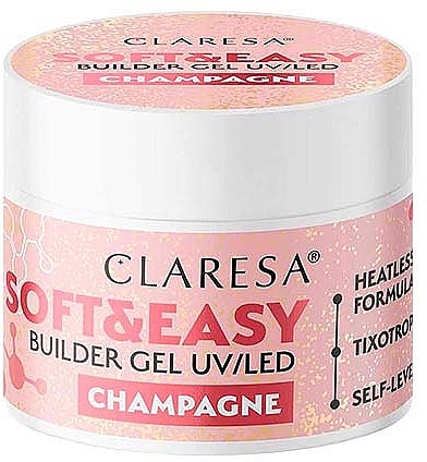 Modelujący żel do paznokci - Claresa Soft & Easy Builder Gel UV/LED Champagne — Zdjęcie N1