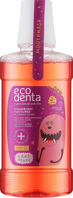 Płyn do płukania ust dla dzieci Truskawka - Ecodenta Super+Natural Oral Care Strawberry