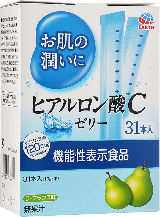 Japoński kwas hialuronowy do picia w postaci galaretki o smaku gruszkowym - Earth Hyaluronic Acid C Jelly — Zdjęcie N4