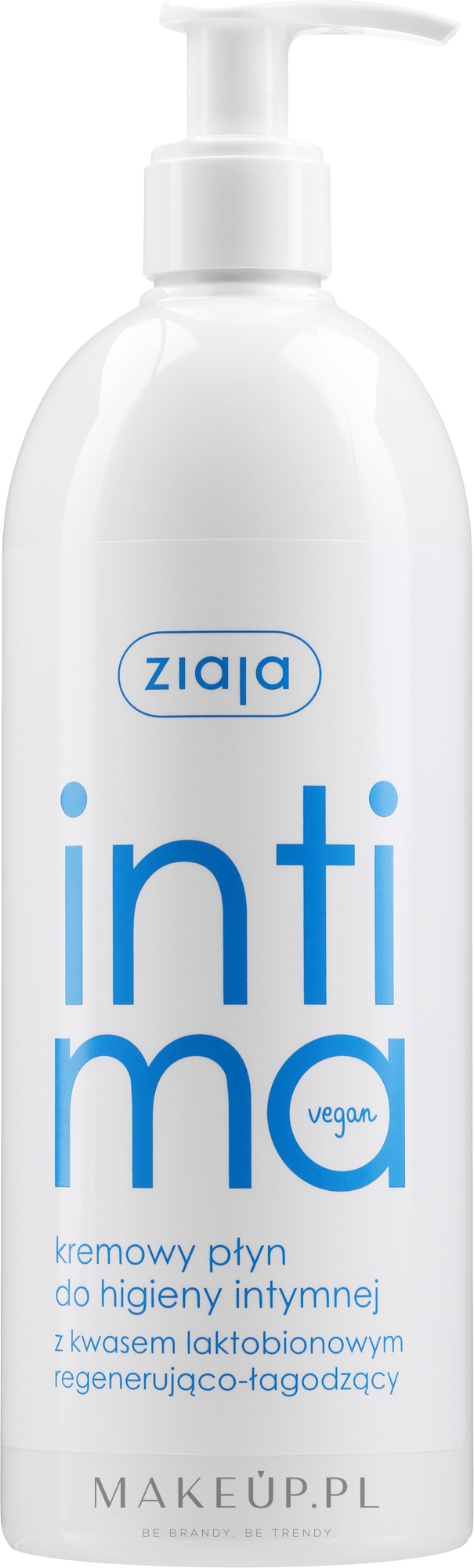 Kremowy płyn do higieny intymnej z kwasem laktobionowym - Ziaja Intima — Zdjęcie 500 ml