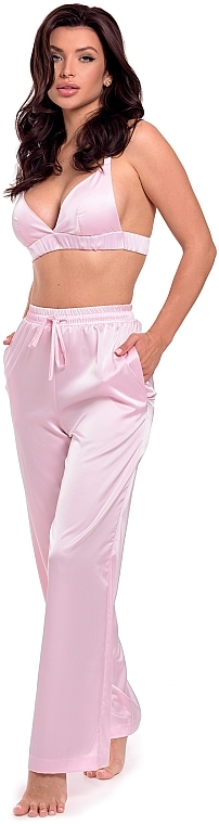 Spodnie damskie, różowe Statura - MAKEUP Women's Sleep Pants Pink — Zdjęcie N5