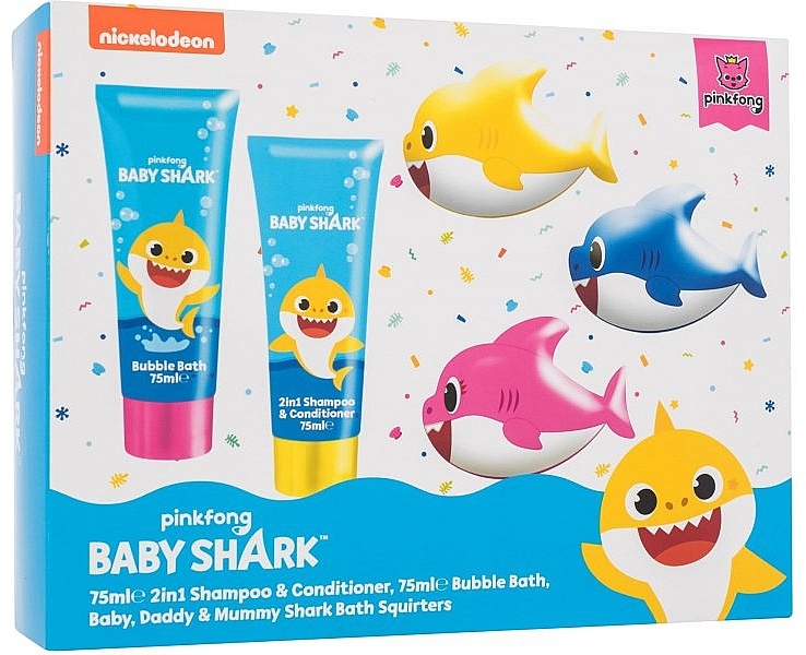 Zestaw - Pinkfong Baby Shark (shmp/75ml + b/bath/75ml + toy/3pcs) — Zdjęcie N1