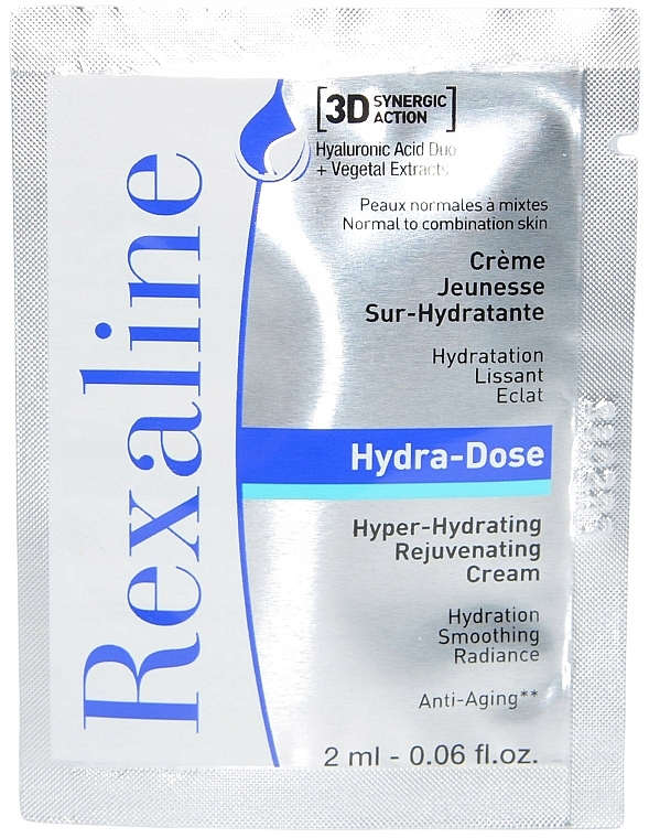 Intensywnie nawilżający krem do twarzy - Rexaline Hydra 3D Hydra-Dose Cream (próbka) — Zdjęcie N1