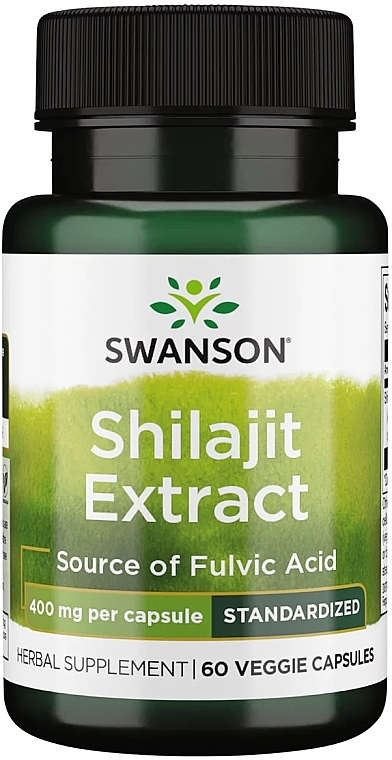 Suplement diety Wyciąg z shilajit, 400 mg - Swanson Shilajit Extract — Zdjęcie N1