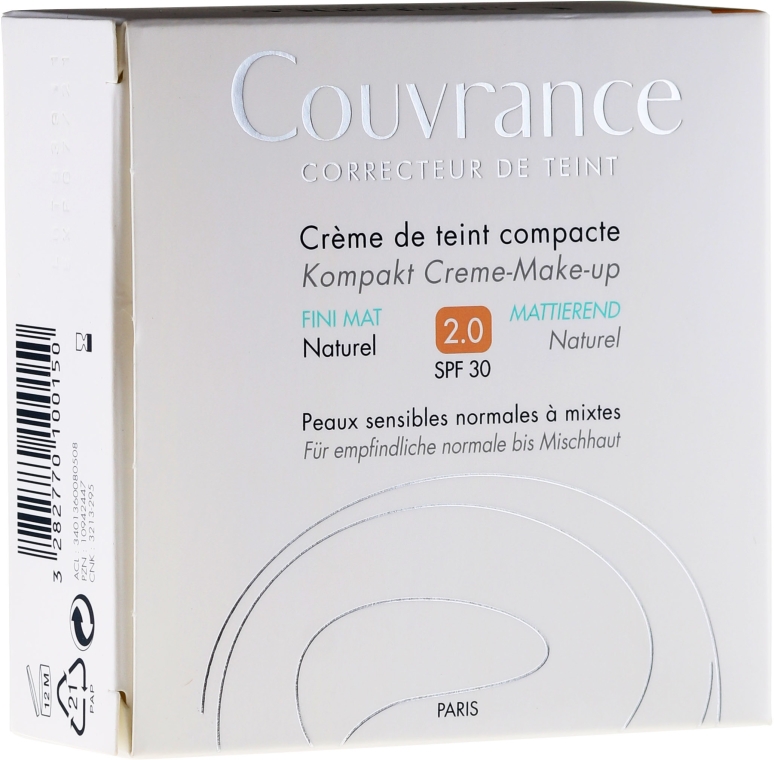 Matujący kremowy podkład w kompakcie - Avène Couvrance Compact Foundation Cream Mat Effect SPF 30 — Zdjęcie N3