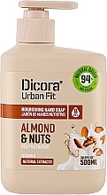 Kup PRZECENA! Mydło w płynie do rąk z witaminą B Migdały i orzechy - Dicora Urban Fit Nourishing Hand Soap Vit B Almont & Nuts *