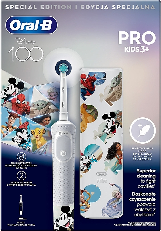 Elektryczna szczoteczka do zębów dla dzieci z futerałem podróżnym, Myszka Miki - Oral-B Pro Kids 3+ Disney Mickey — Zdjęcie N3