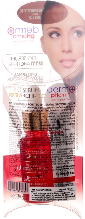 Serum na twarz, szyję, dekolt i dłonie Czynnik wzrostu naskórka - Dermo Pharma Bio Serum Skin Archi-Tec Epidermal Growth Factor — Zdjęcie N2