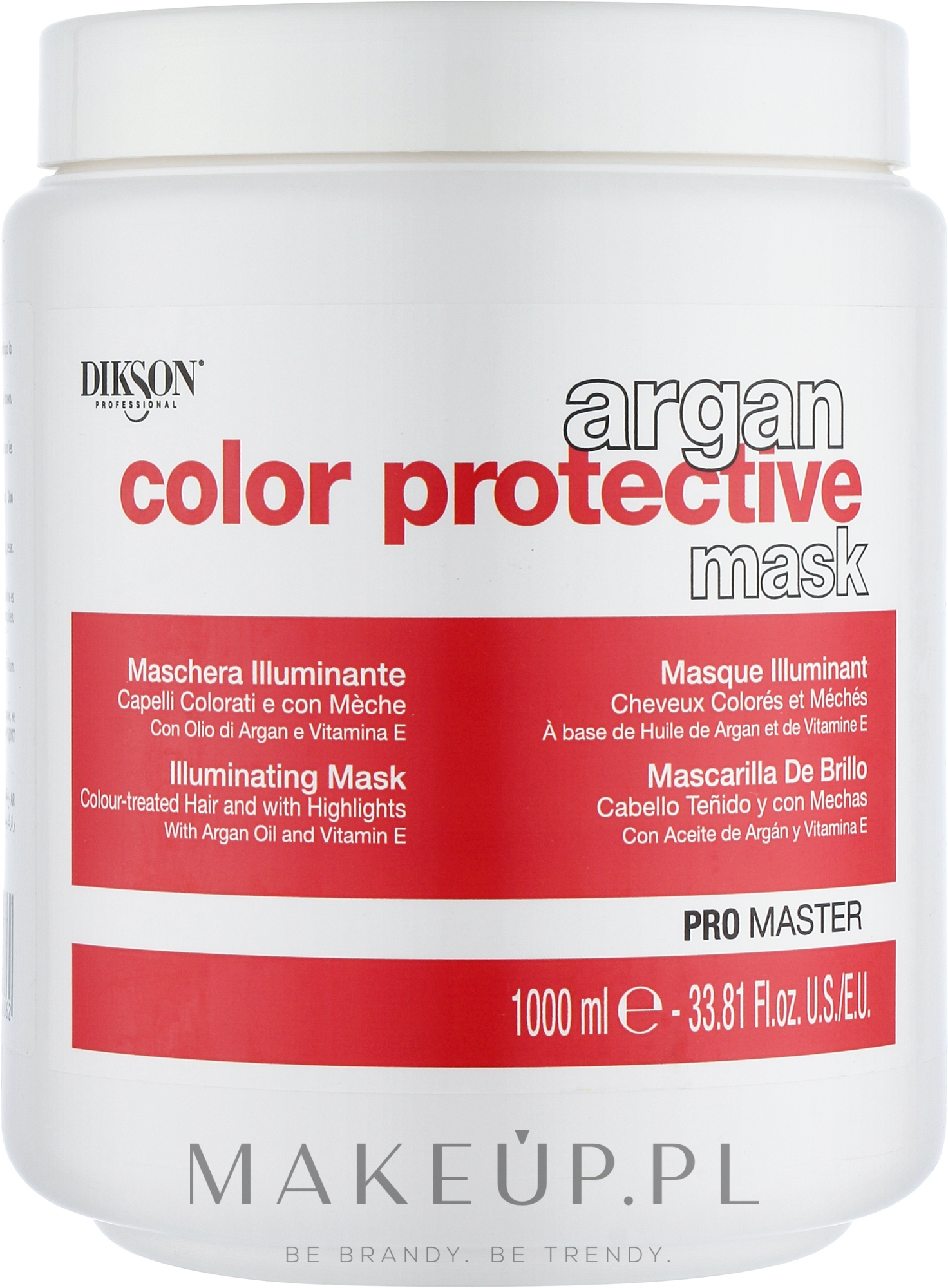 Maska ochronna nadająca połysk włosom farbowanym - Dikson Argan Color Protective Mask — Zdjęcie 1000 ml