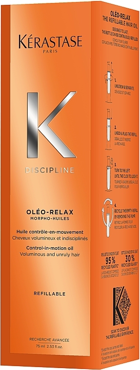 Olej do niesfornych i puszących się włosów - Kerastase Discipline Oleo-Relax Control-in-motion Oil Refillable — Zdjęcie N3