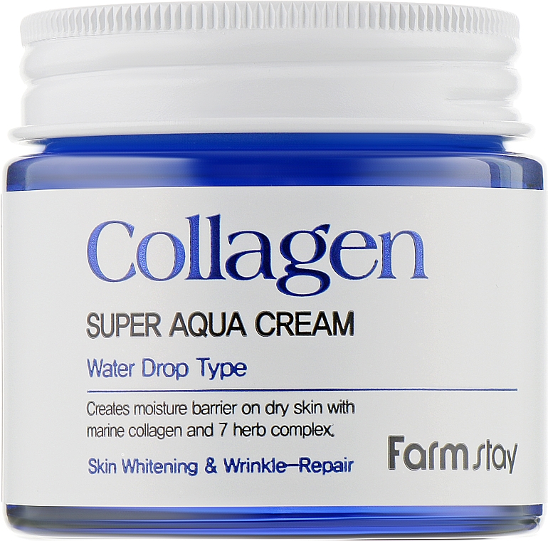 Nawilżający krem przeciwzmarszczkowy do twarzy z kolagenem - FarmStay Collagen Super Aqua Cream